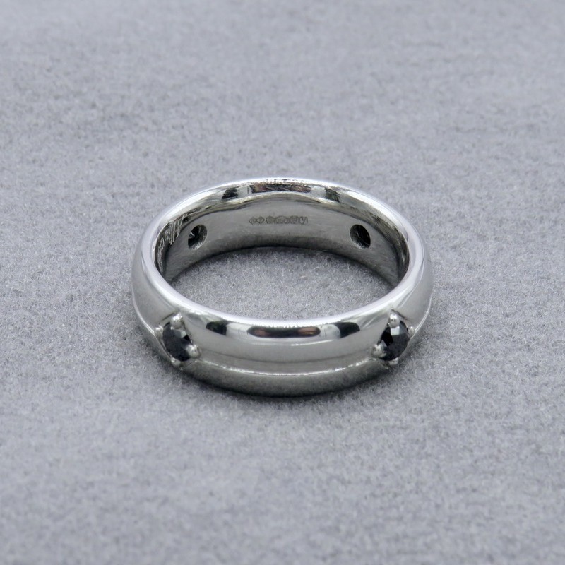 Platinum and black diamond wedding ring