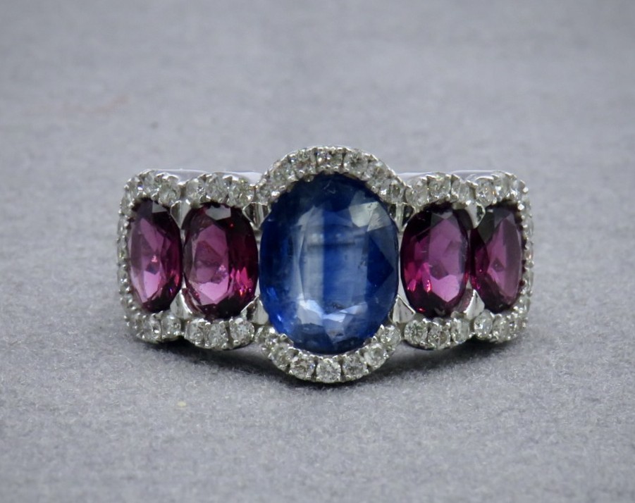 Blue stone chunky ring