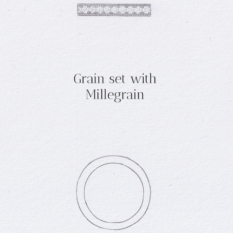 grain set with millegrain setting drawing