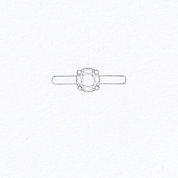 equal width shank drawing of a ring