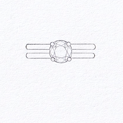 drawing of a multi shank ring