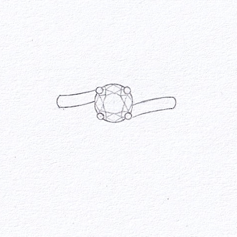 drawing of a bypass shank around a diamond