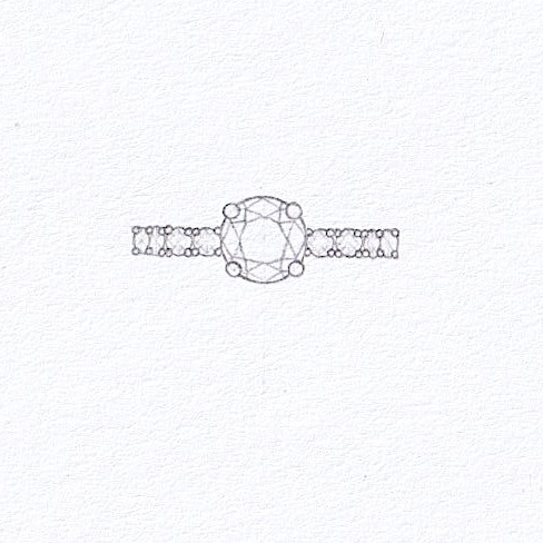 drawing of a diamond set shank