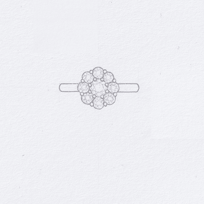 drawing of a cluster ring