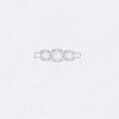 drawing of a trilogy ring