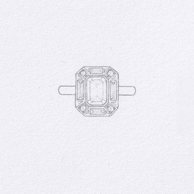 drawing of an antique style ring