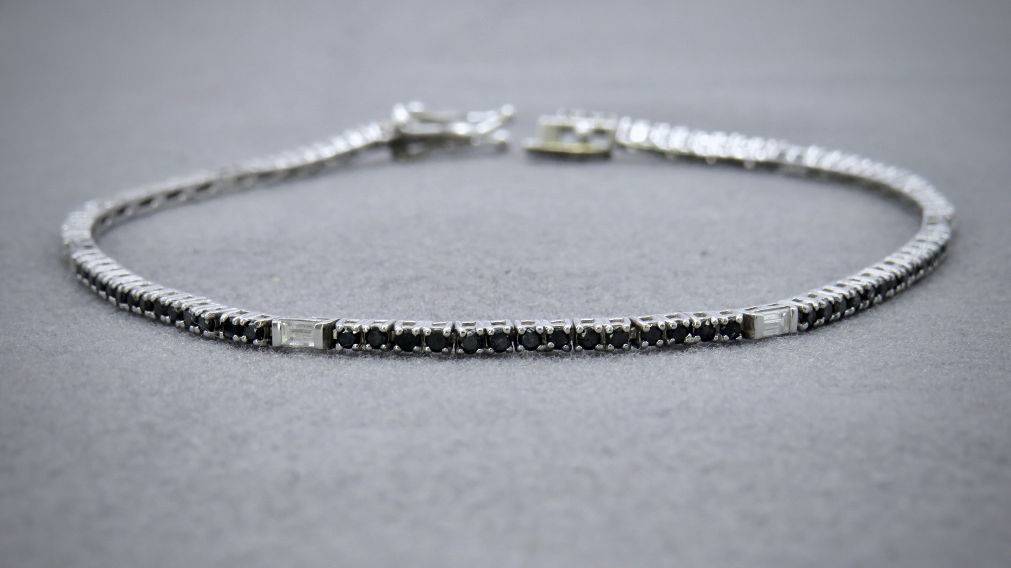 black and white diamond tennis bracelet