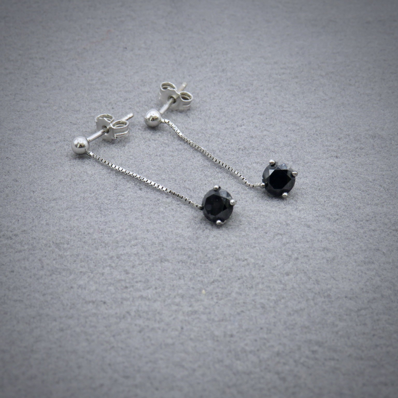 black diamond drop earrings