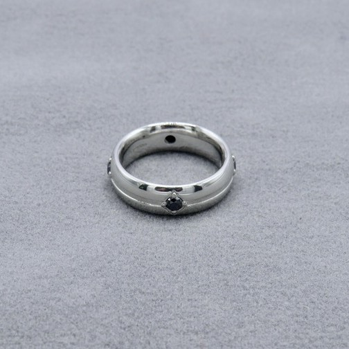 Platinum and black diamond wedding ring